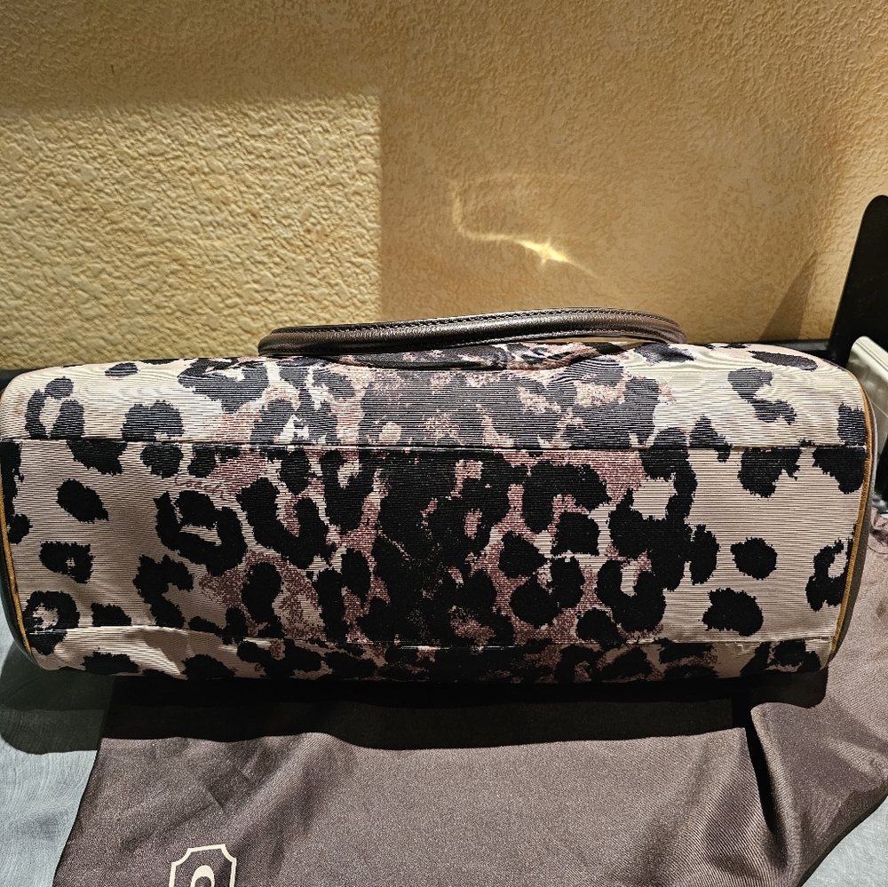 Coach leather leopard satchel - Picture 9 of 13